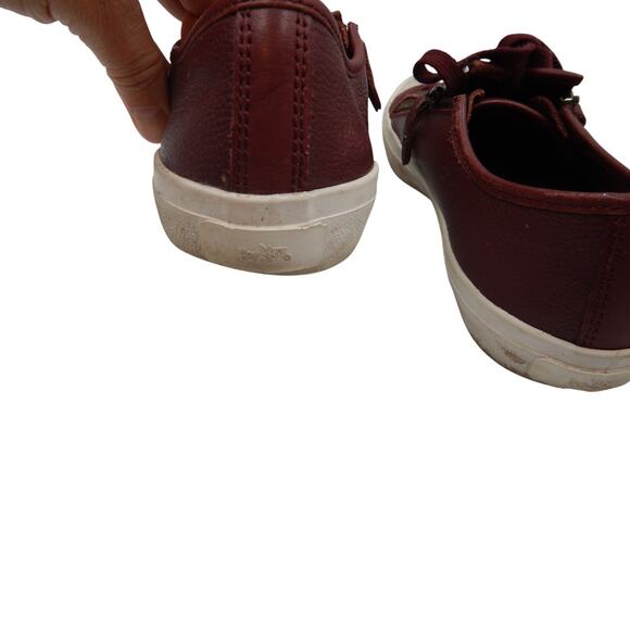 Coach Empire Zipper Leather Sneakers Shoes Burgundy Size 7.5B - Picture 4 of 8